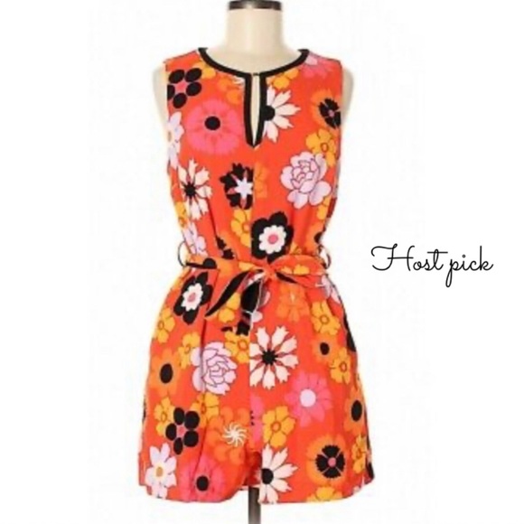 Victoria Beckham for Target Dresses & Skirts - HP Victoria Beckham Orange Floral Belted Romper.